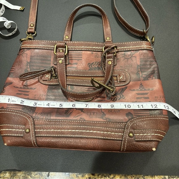 b.o.c.  LEATHER AMERICANA  BROWN LEATHER BAG HAND & SHOULDER STRAP MEDIUM - Picture 14 of 16